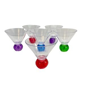 ACRYLIC Martini Glasses Barware Set of Six